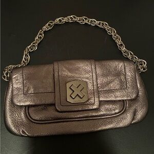 Calvin Klein Shimmering Bronze Clutch with Chain Strap